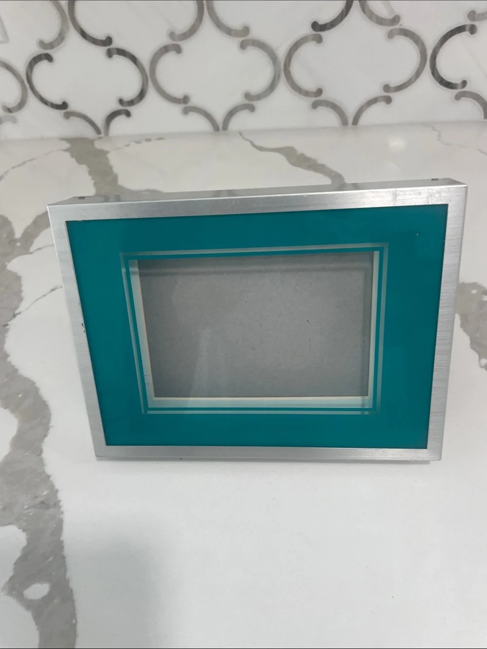 Teal Picture Frame with Silver Trim